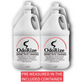 Four gallons of OdoRize odor neutralizer on a white background. bulk order