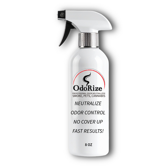 OdoRize odor control personal spray bottle on a white background