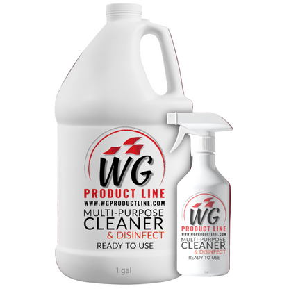 WG all purpose cleaner and disinfectant. Safe on all surfaces. 