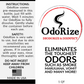 ODORIZE odor eliminator usage and instructions label