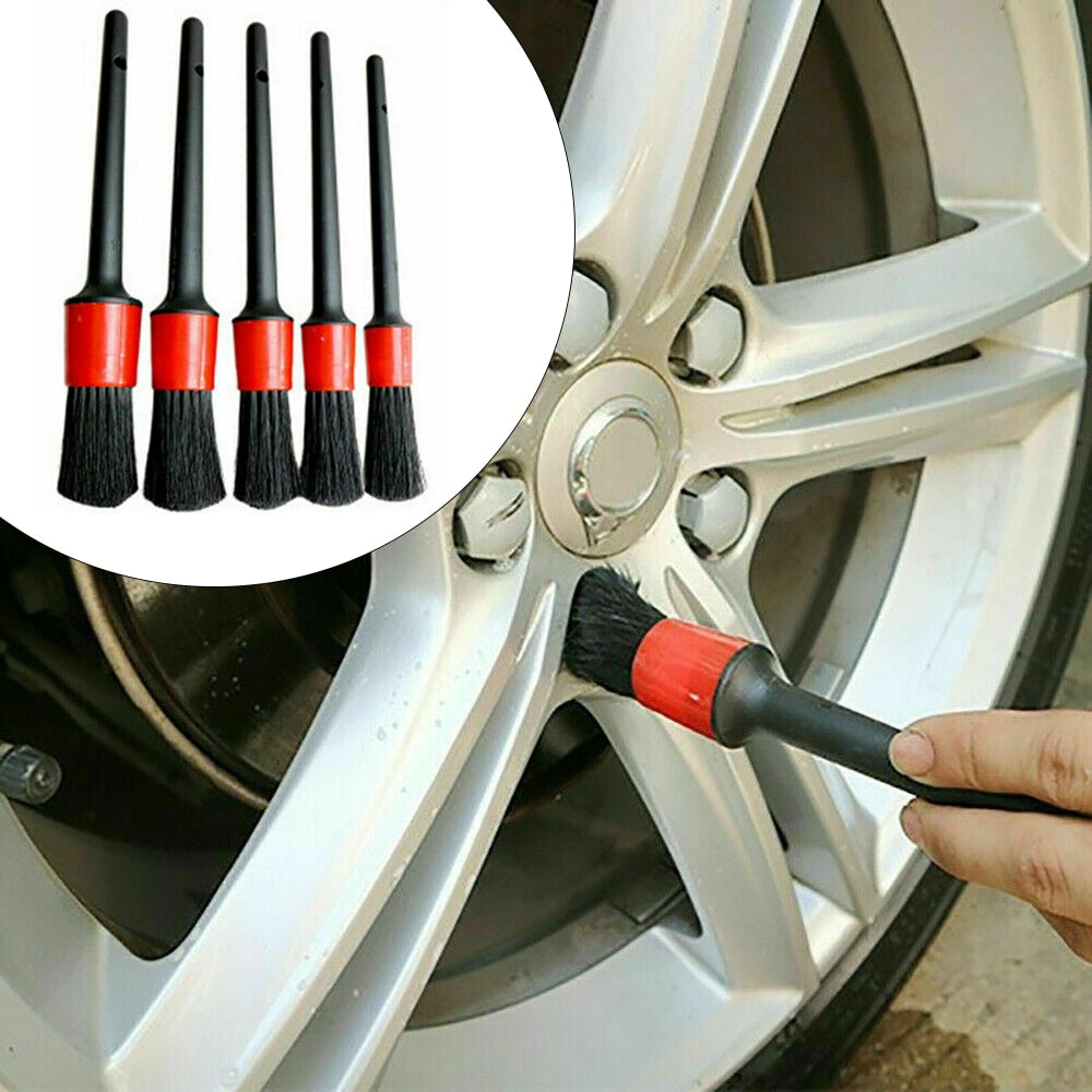 Wholesale 5pcs Car Detailing Brush Set Car Beauty Cleaning Brush Set black  From China